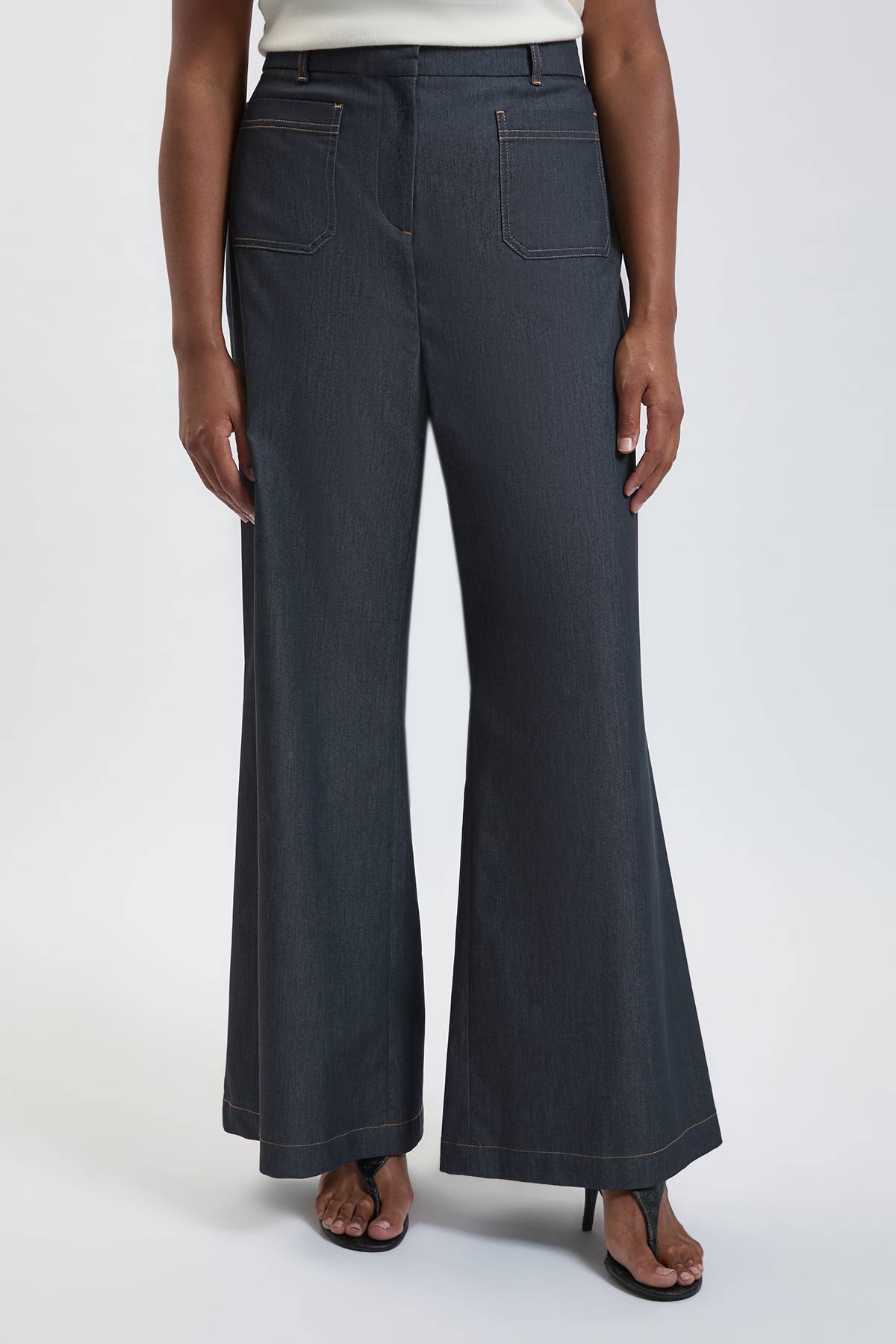 KarenMillen Pantalon Droit En Denim Tailleur Grande Taille