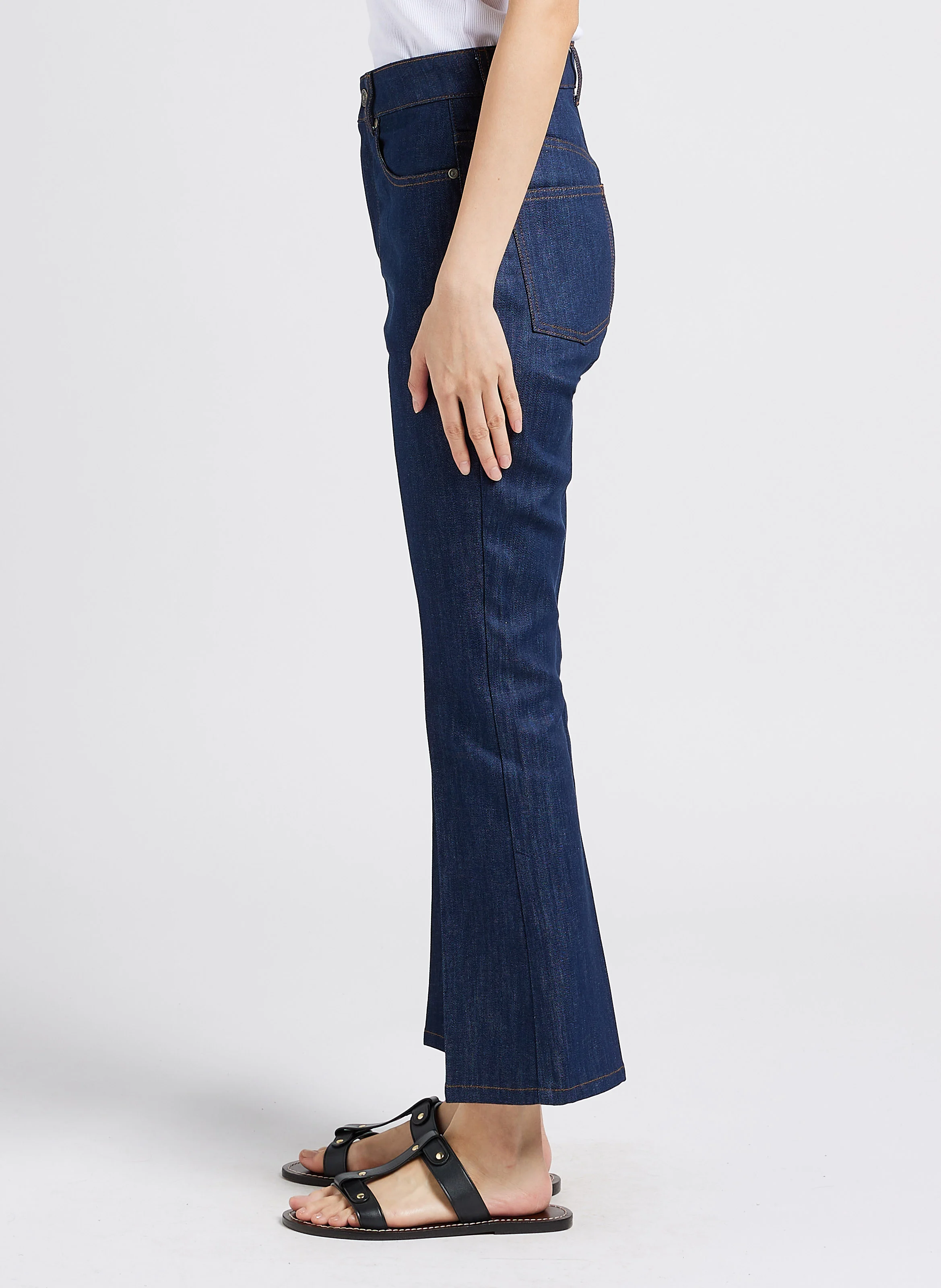 FRANCISCO - Jean flare en denim brut | Bleu