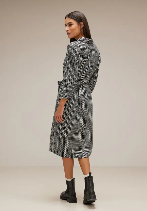 Print Viskose Kleid - Black