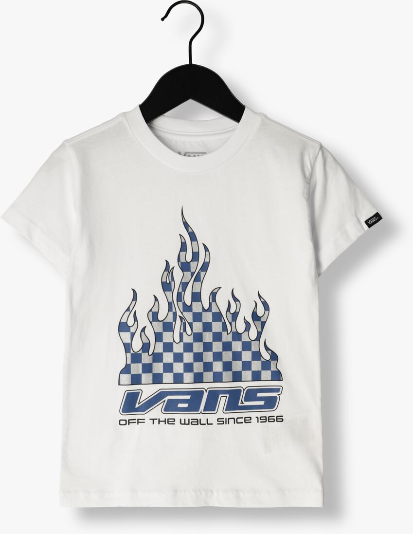 VANS witte vans t-shirt reflective checkerboard flame ss white