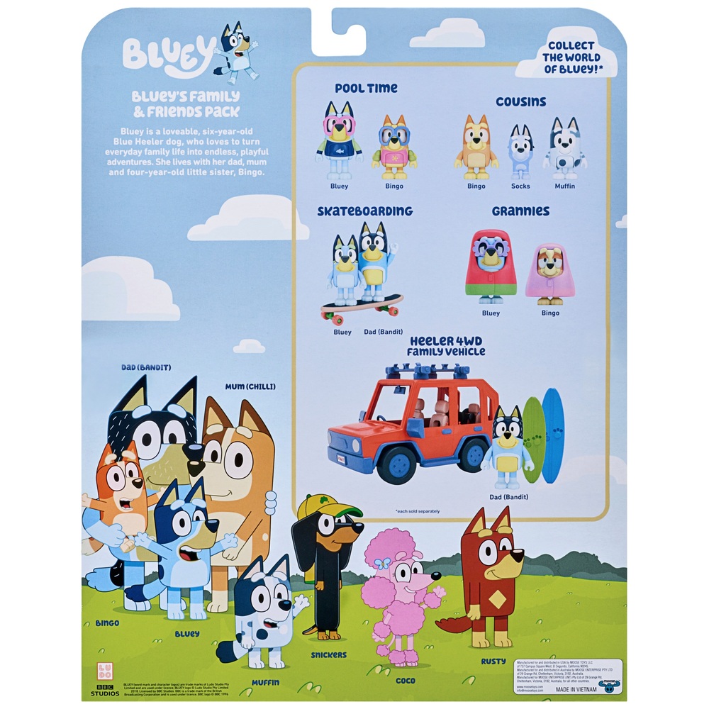 Bluey Familie & Freunde 8er-Figurenset
