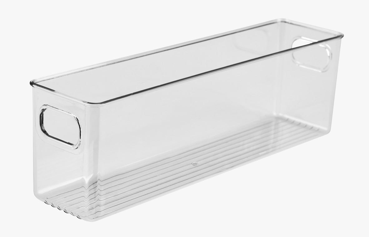 Smal oppbevaringsboks transparent - 15x40,5x13 cm