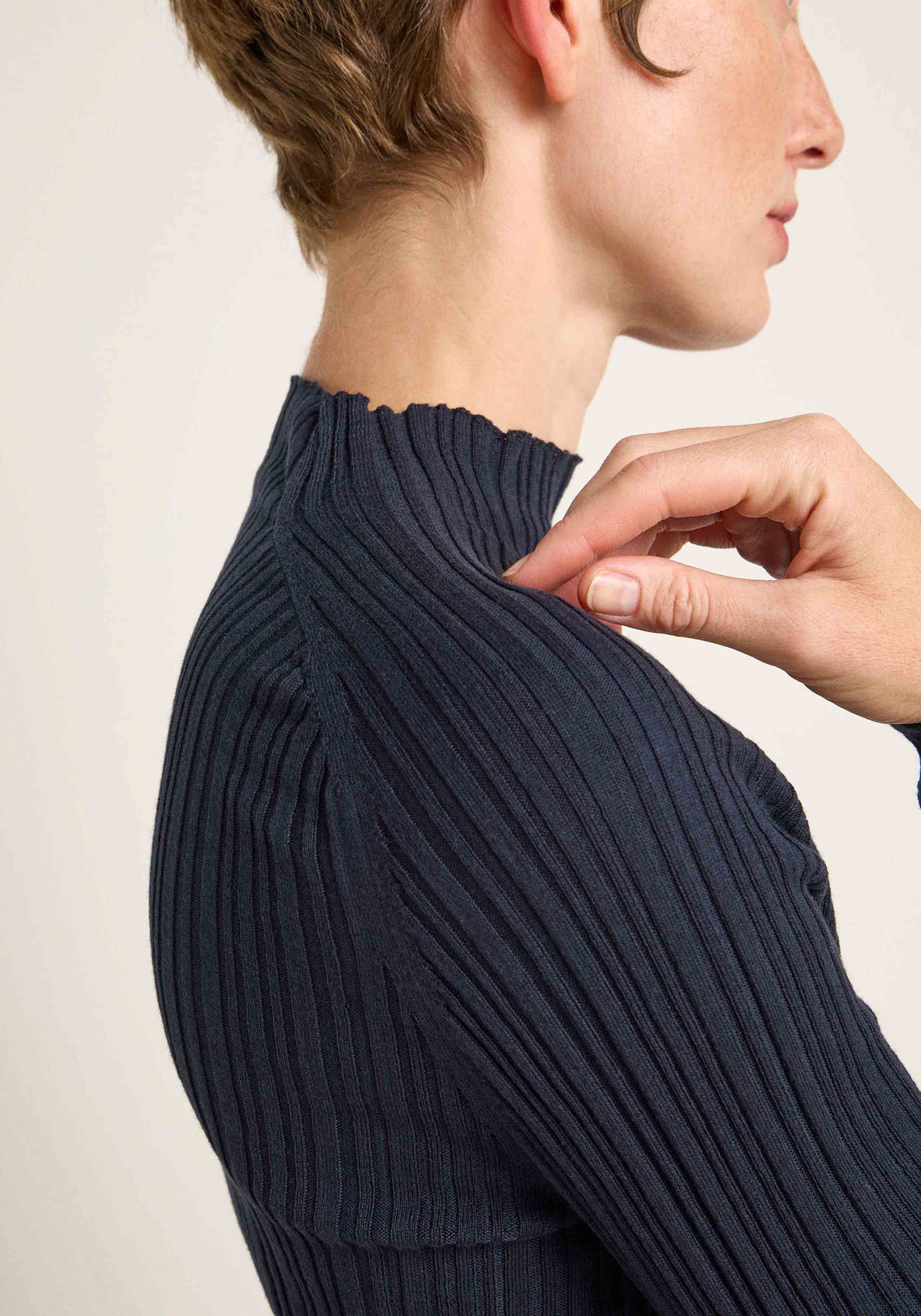 Lanius Rippenpullover Midnight