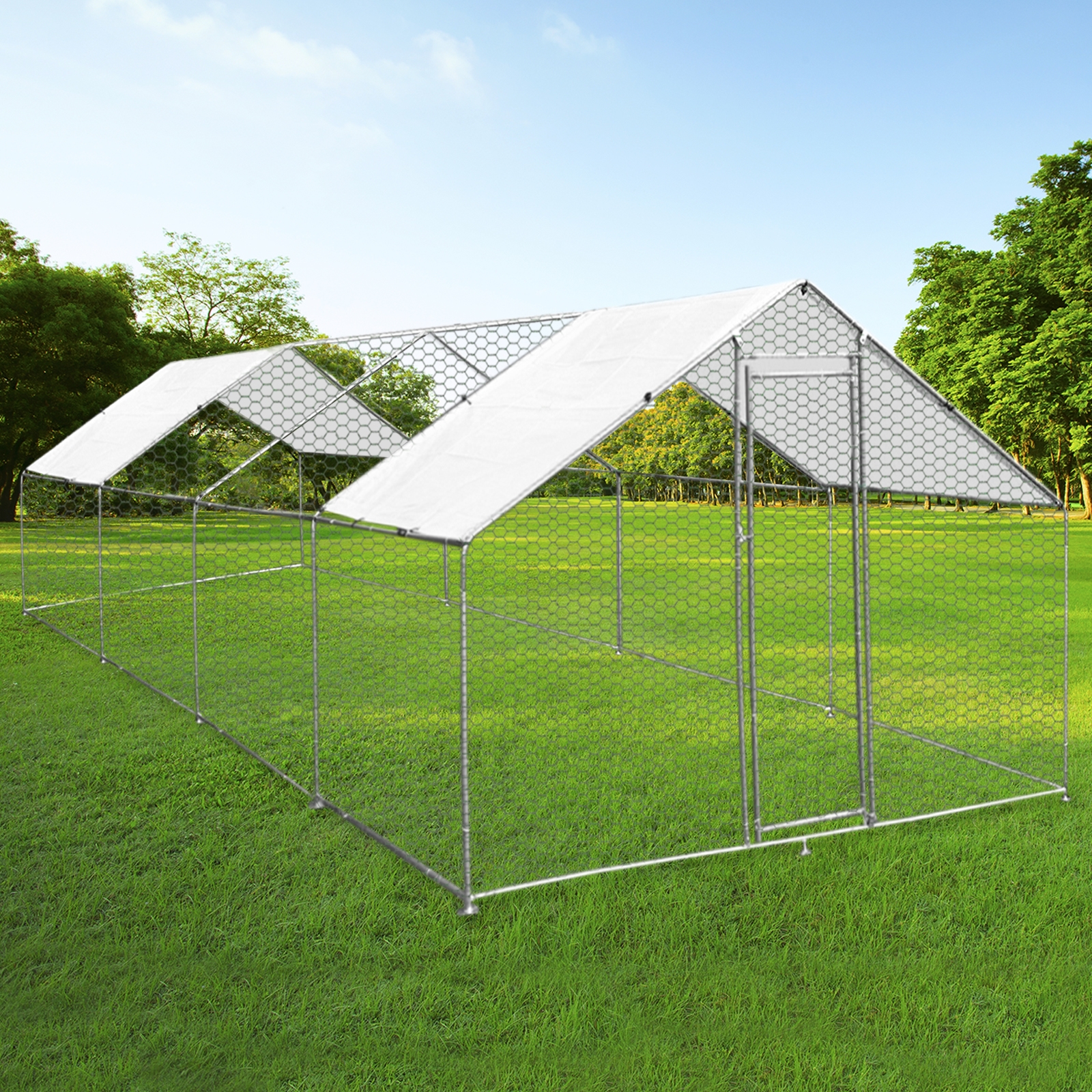 Gaiola para aves, cercado, caixa para galinhas, aço, 4m x 8m x 2m