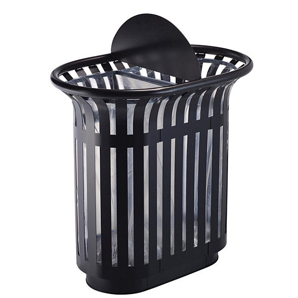 Corbeille 2*60l tulipe à poser avec totem, anthracite mat 7016