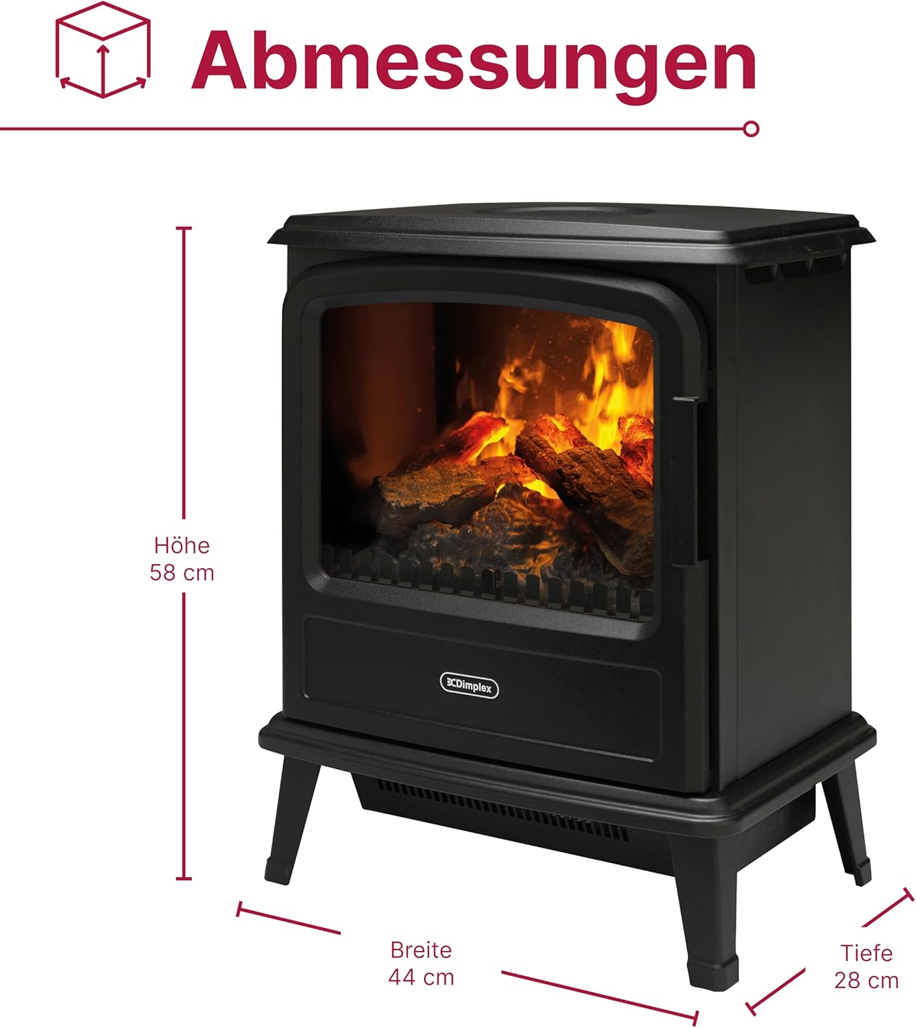 Dimplex Elektrokamin Evandale - Elektrokamin mit Heizung und Kaminfeuer - 1000W / 2000W - Wasserdampf Kamin - LED Optimyst 3D Flammeneffekt - Inklusive Fernbedienung - Black