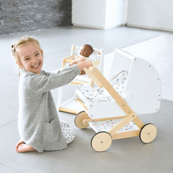 Small Foot-Houten Poppenwagen Little Button