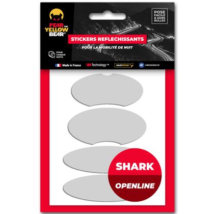 Stickers Réfléchissants Fear The Yellow Bear REPLICA SHARK OPEN LINE - Blanc