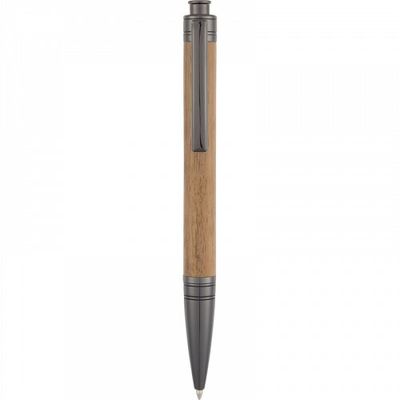 Oberthur - Coffret stylo bille Toronto et porte-clef - noyer