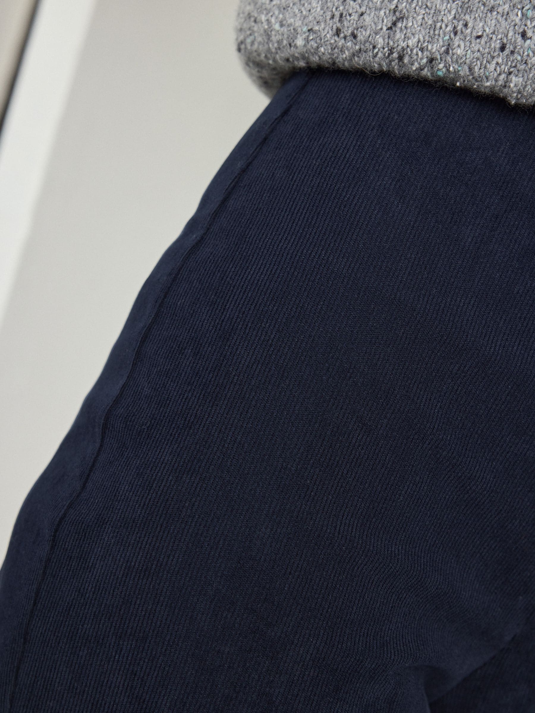 Marineblauw - Smoothing Cord Wide Leg Trousers