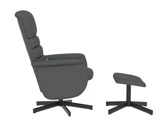 Fauteuil inclinable massant avec repose-pied gris similicuir
