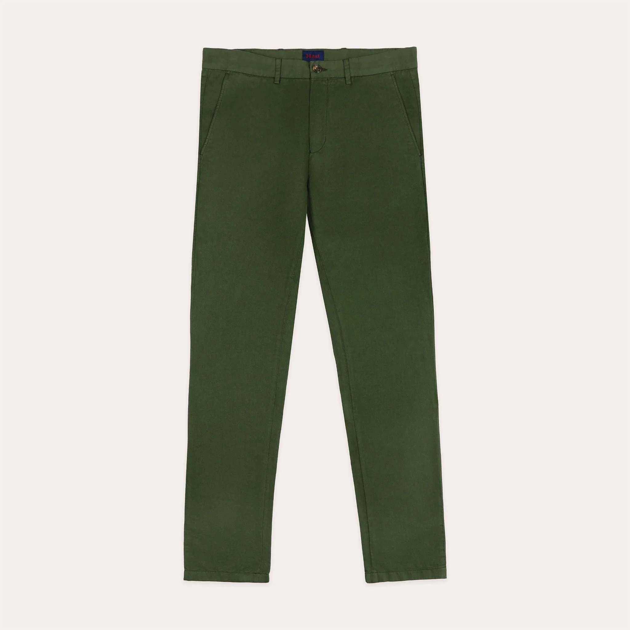 Green cotton and linen chinos