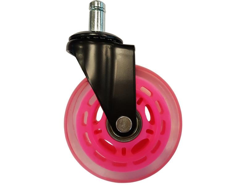 LC-Power Gaming Stuhlrollen 5er Set Pink Rollenset in der Farbe Pink für schnelles Gleiten von Tisch zu Tisch