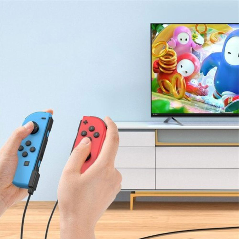 (2-fach) Dual Ladekabel Charging Cable für Nintendo Switch / OLED Controller Joycon - Schwarz