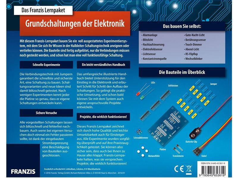 Franzis Lernpaket Grundschaltungen der Elektronik - Deutsch Kompletter Elektronik-Baukasten zum Testen und Experimentieren