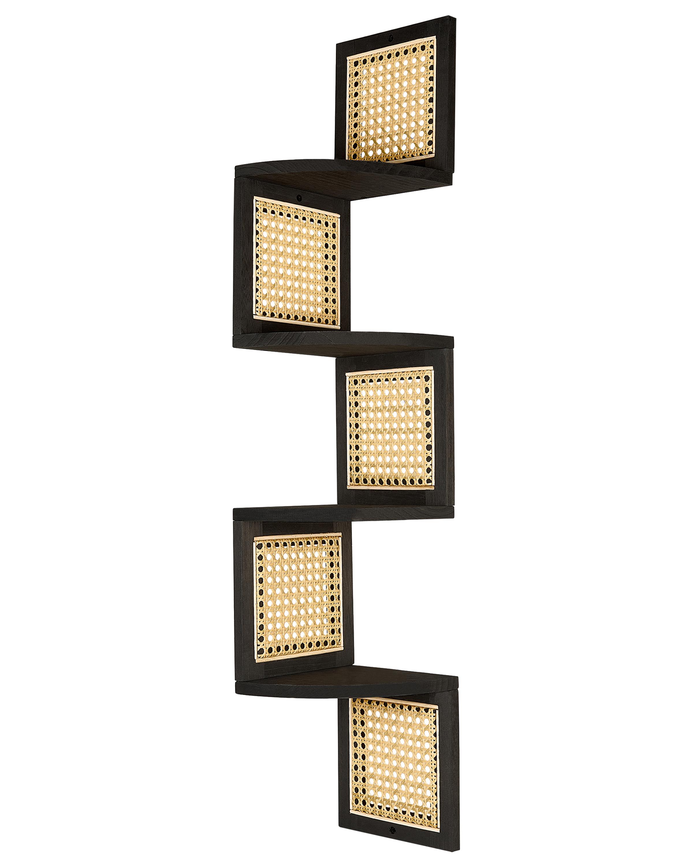 Opbergkast met 4 planken ALDER Paulowniahout 101 cm Zwart