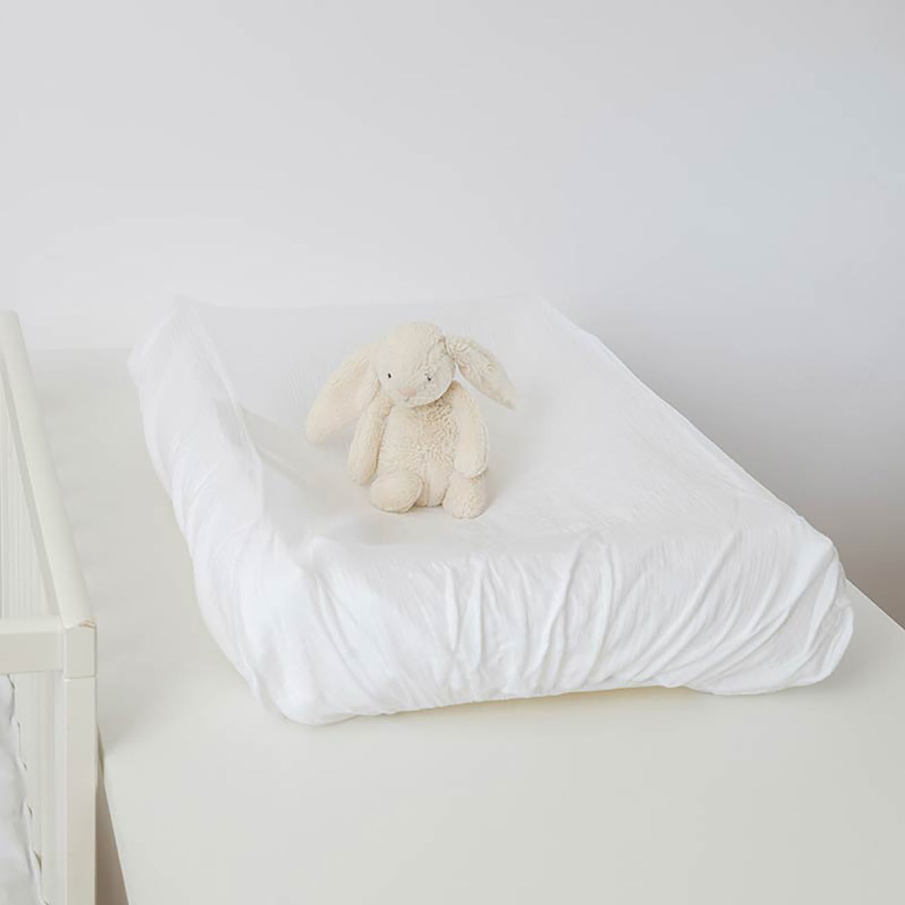 Papate Housse de Matelas à Langer en Coton Bio blanche - 50x70 cm