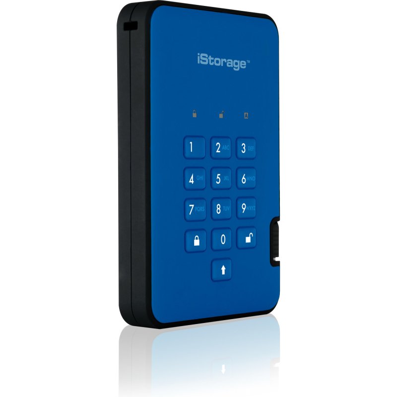 iStorage diskAshur2 256-bit 2TB SB 3.1 secure encrypted hard drive - Blue IS-DA2-256-2000-BE