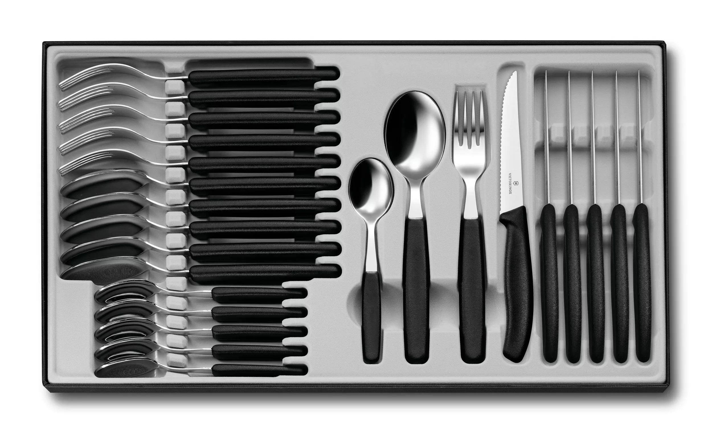 Swiss Classic Tafelbesteck, 24-teilig-schwarz