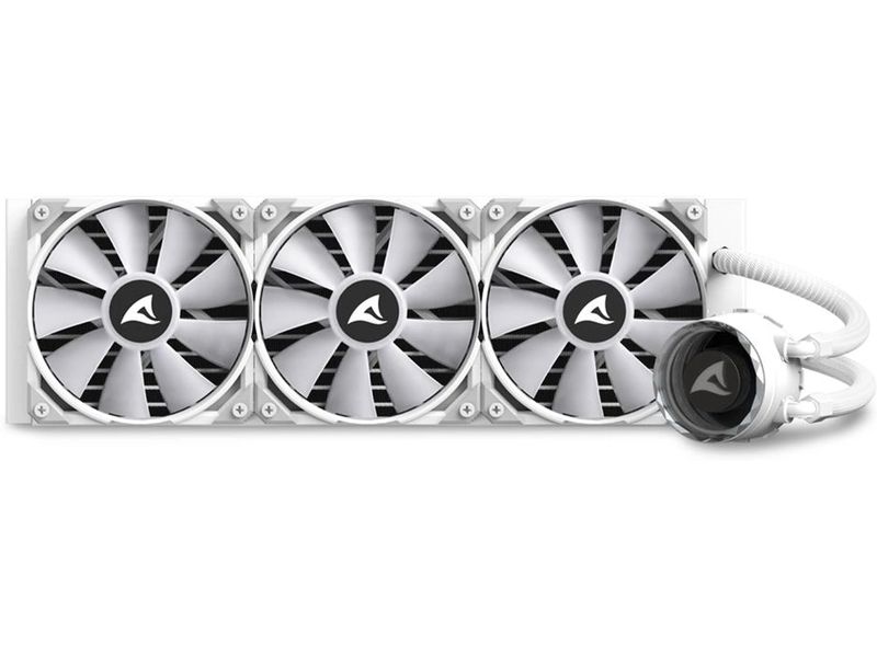 Sharkoon Wasserkühlung S90 RGB Weiss Kompakte All-in-One-Wasserkühlung mit einem 360-Millimeter-Radiator