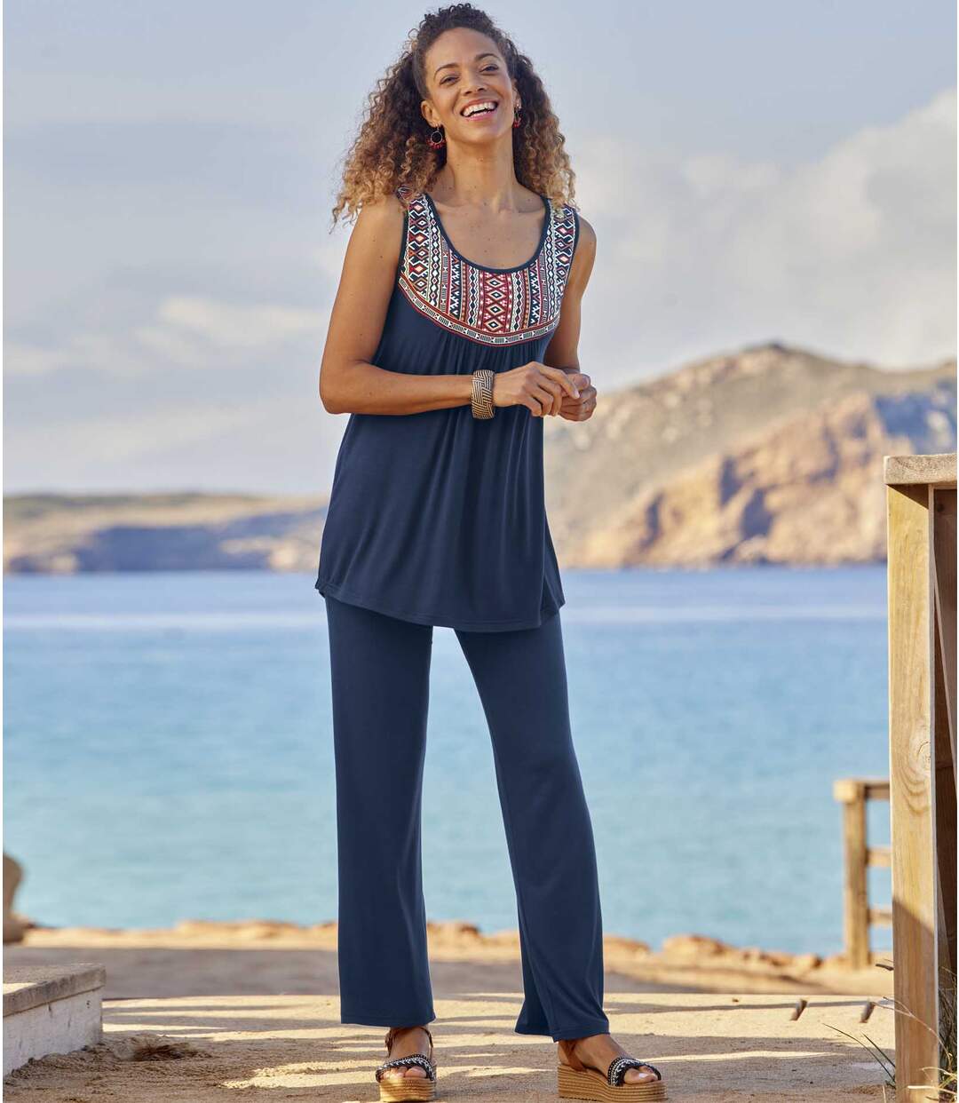 Pantalon Détente Fluide Marine