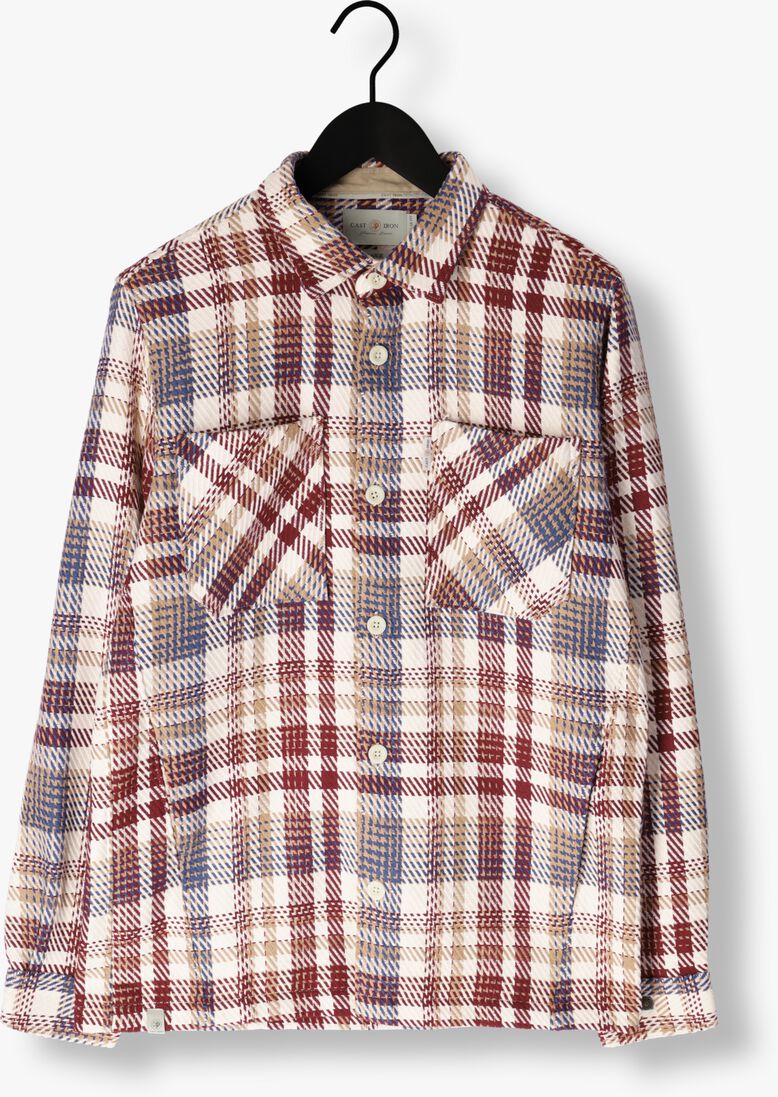 CAST IRON beige cast iron overshirt long sleeve heavy check regular fit