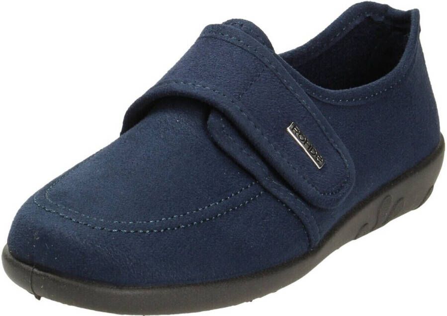 Rohde Gesloten Blauwe Dames Pantoffels met Klittenbandsluiting