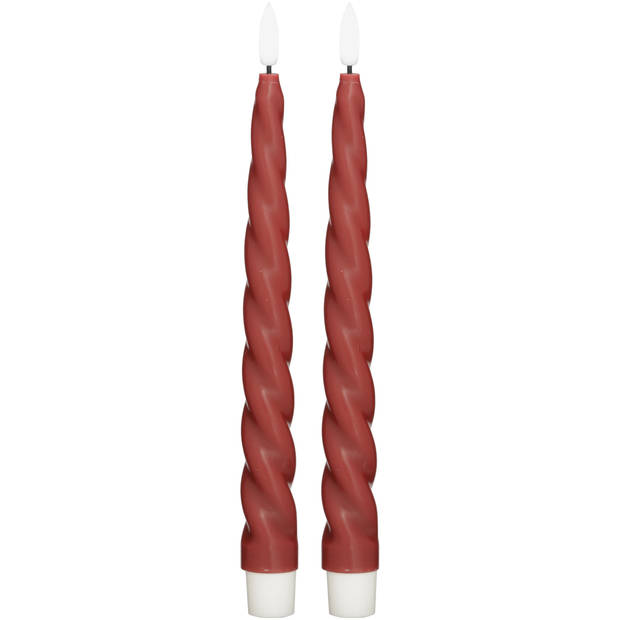 Blokker LED Dinerkaars Swirl - 2x25 cm - 2 stuks - Rood