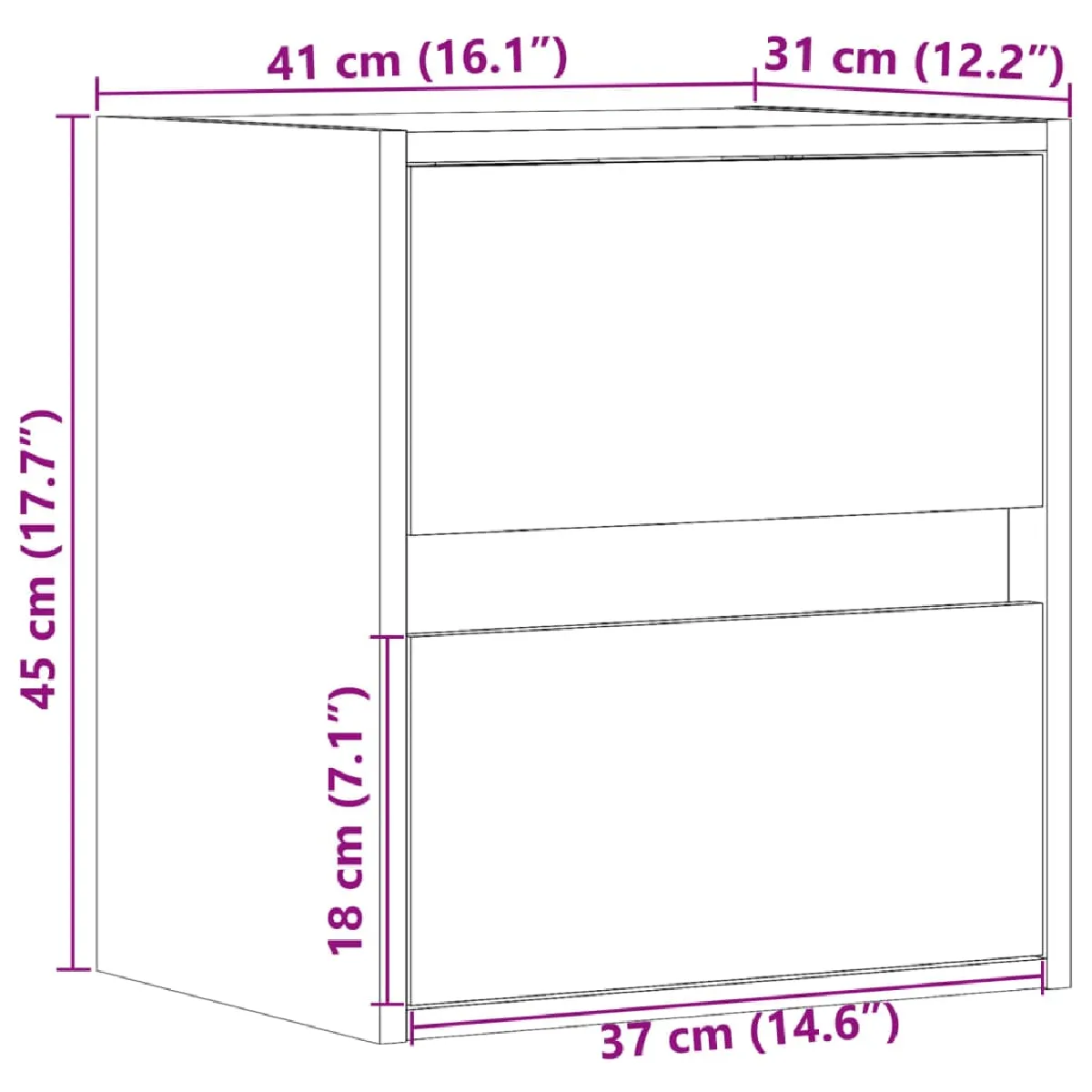 vidaXL Tables de Chevet Murales LED