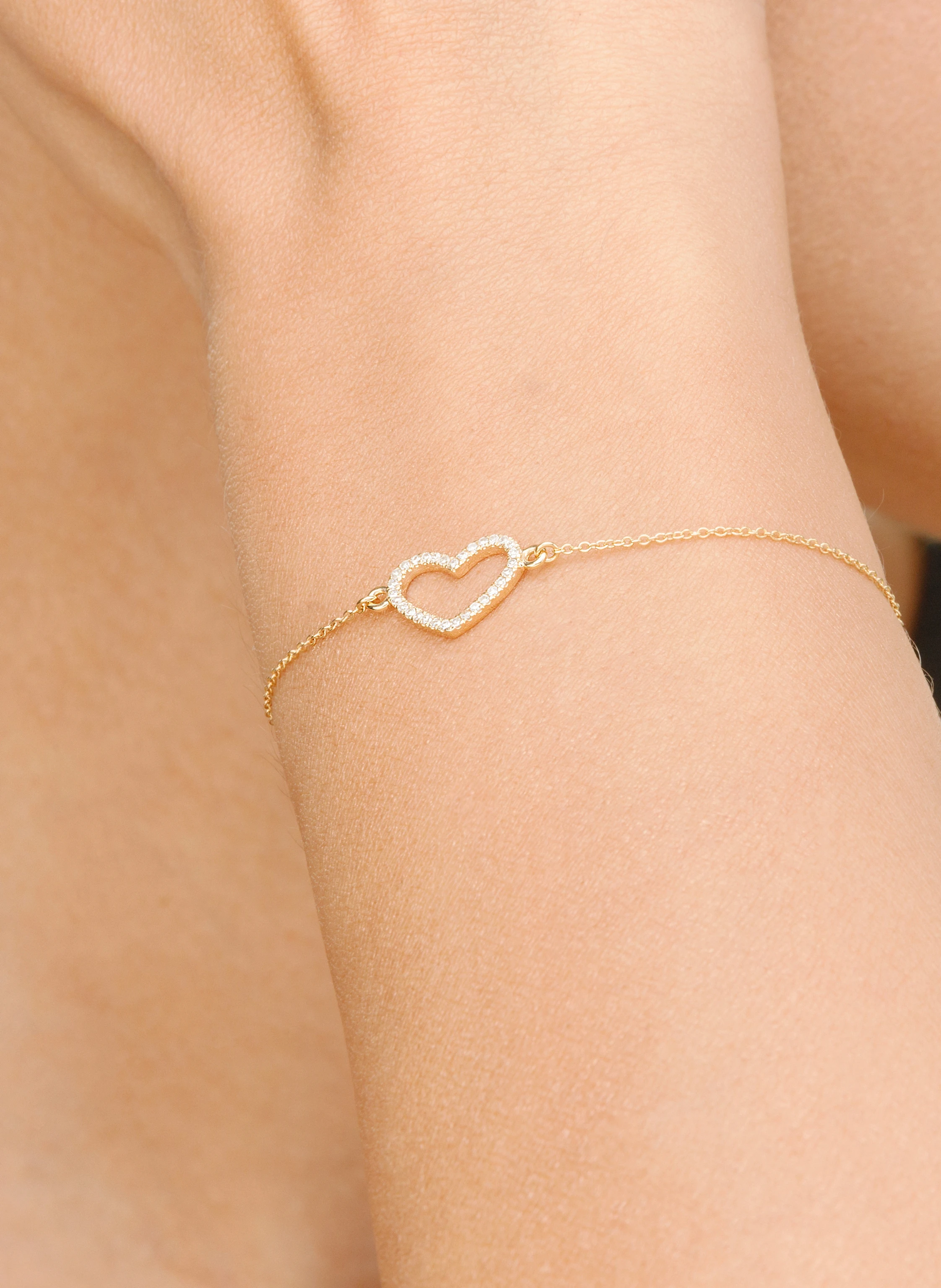 Leaf Armband HEART aus 18 Karat Gelbgold mit Diamanten