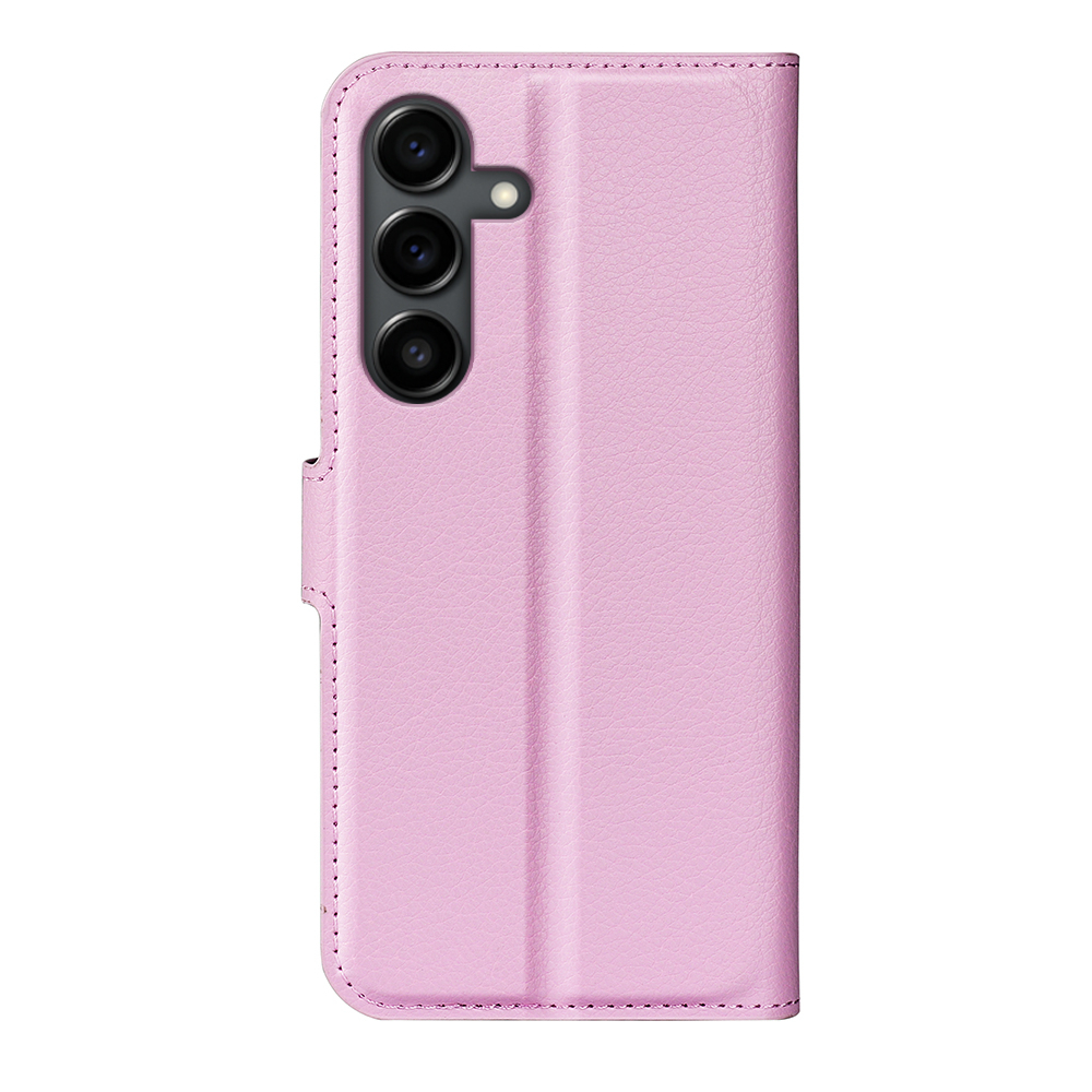 Samsung Galaxy S25 FE Leder Tasche Flip Cover Litchi Look - Rosa