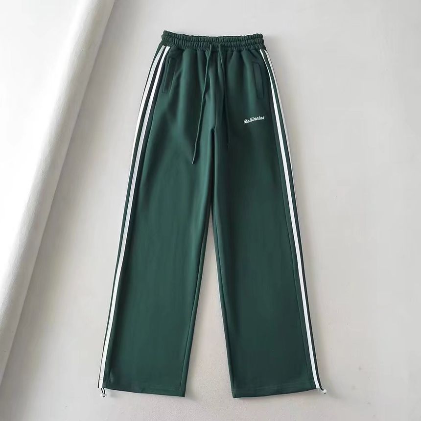 Florentine - Wijde joggingbroek met trekkoord en letters