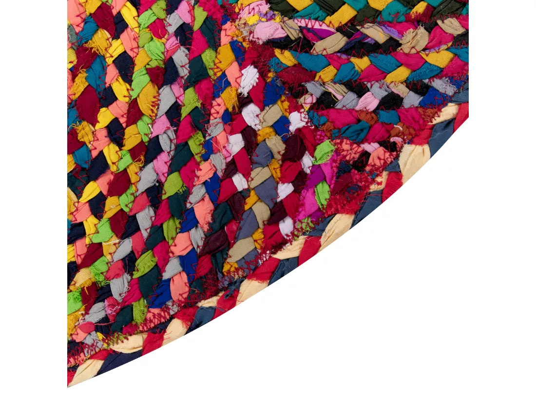 Tapis rond en coton multicolore LADIK