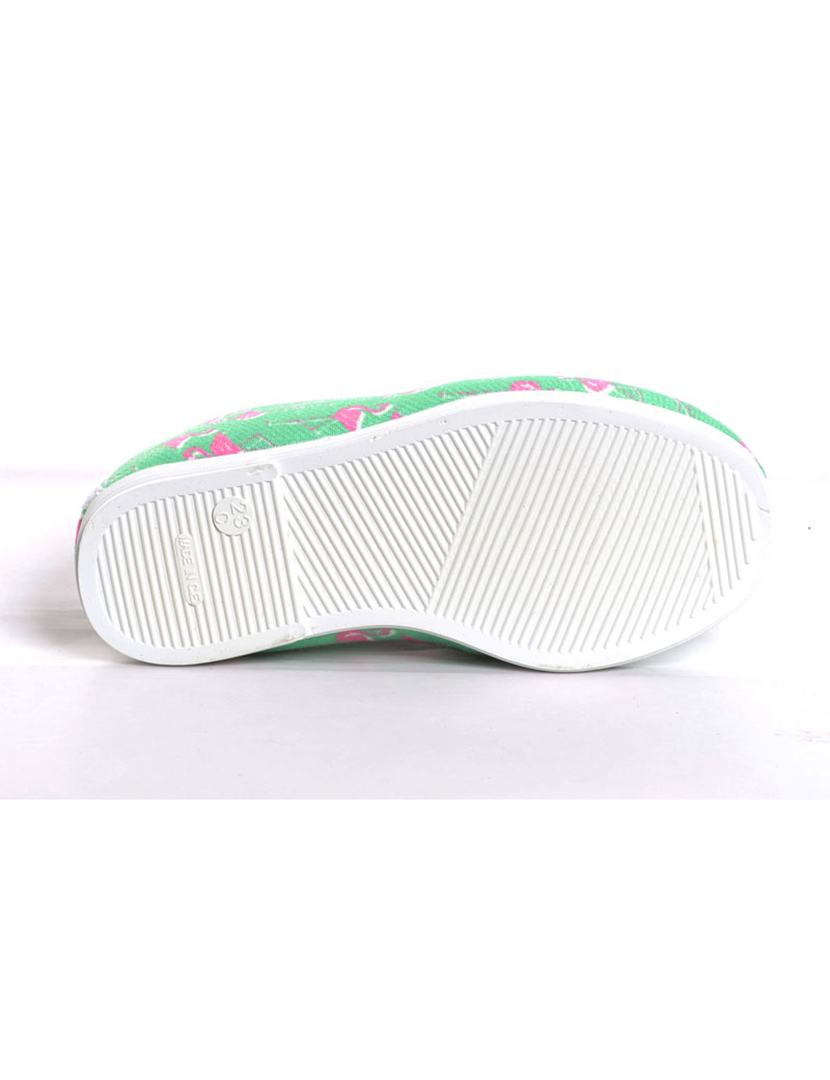 Green Flamingo Print Espadrilles