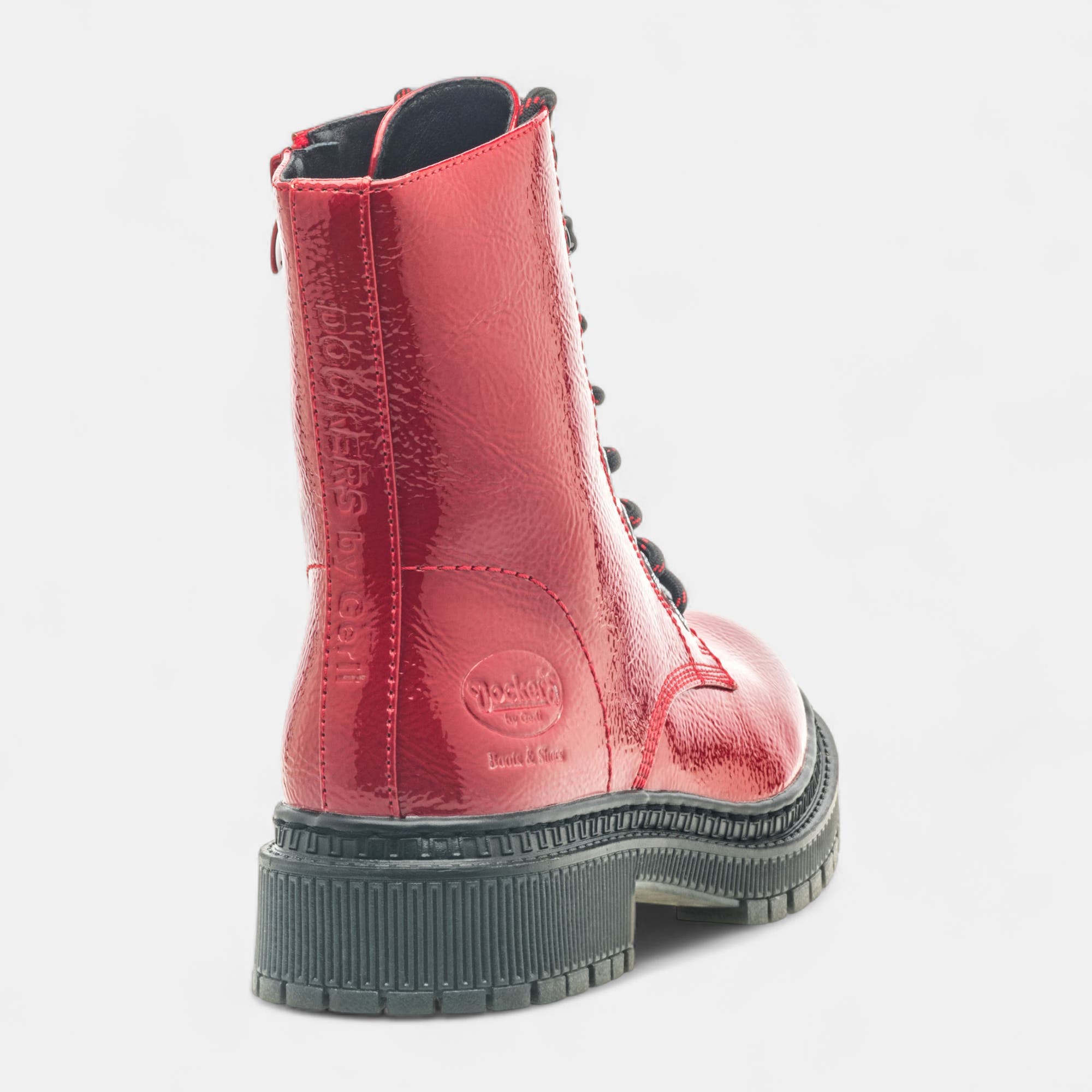 Bottines à lacets Femme rouge