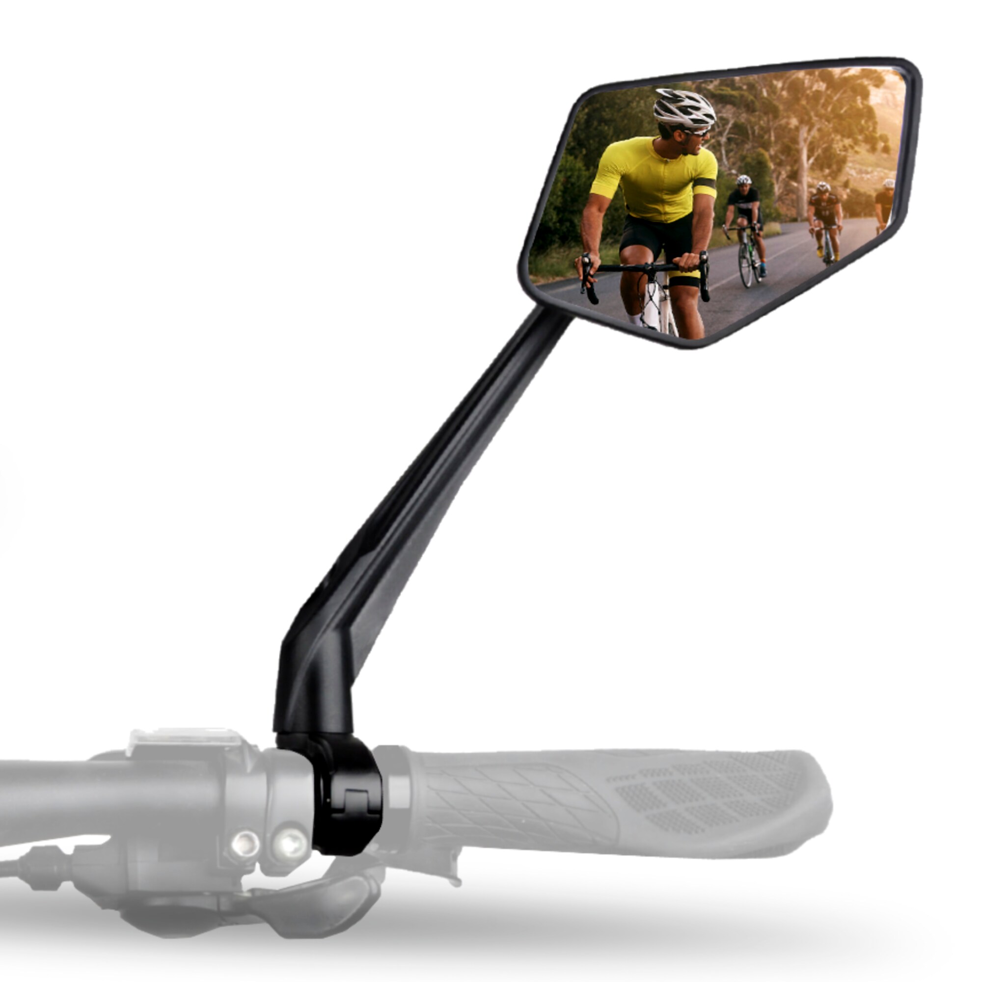 BALOU Fahrradspiegel mit extra großer Spiegelfläche und Reflektorstreifen