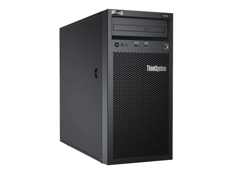 Lenovo ThinkSystem ST50 7Y48 - Server - tower 4U - envejs - 1 x Xeon E-2124G / op til 4.5 GHz - RAM 8 GB - HDD 2 x 1 TB - DVD-skriver - UHD Graphics P630 - Gigabit Ethernet - intet OS - skærm: ingen