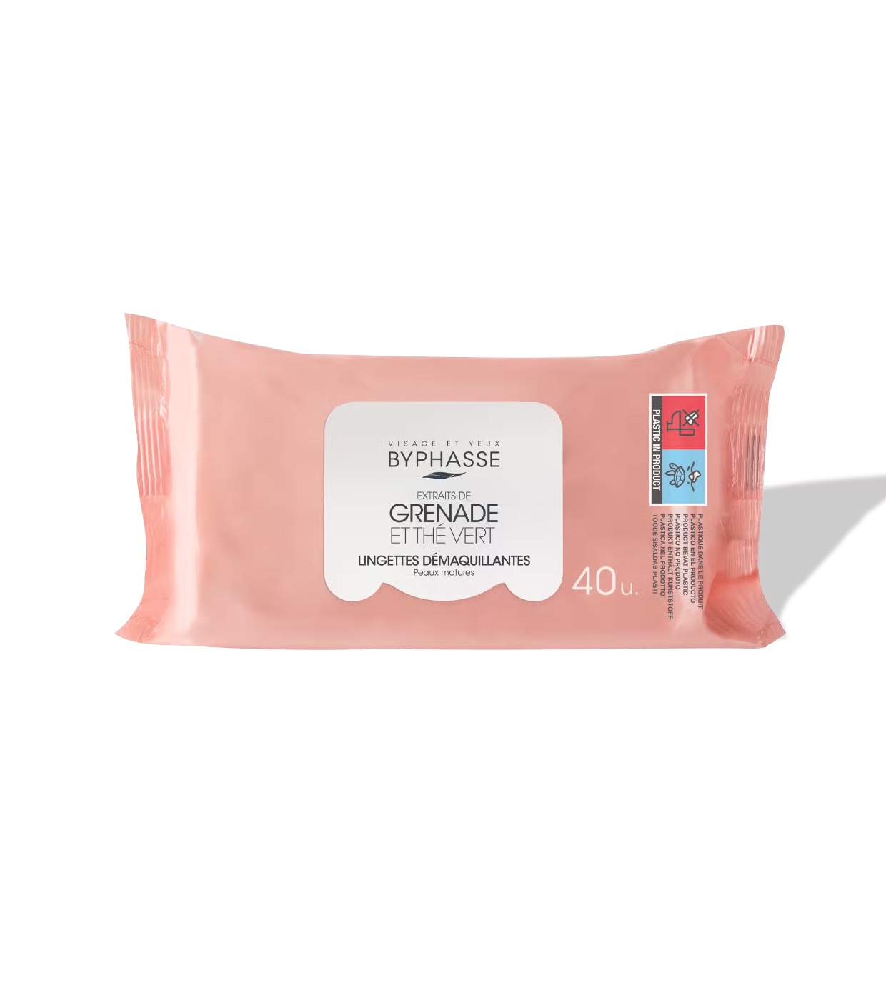 Byphasse - Toalhitas desmaquilhantes 40 unidades - Pomegranate and green tea extract