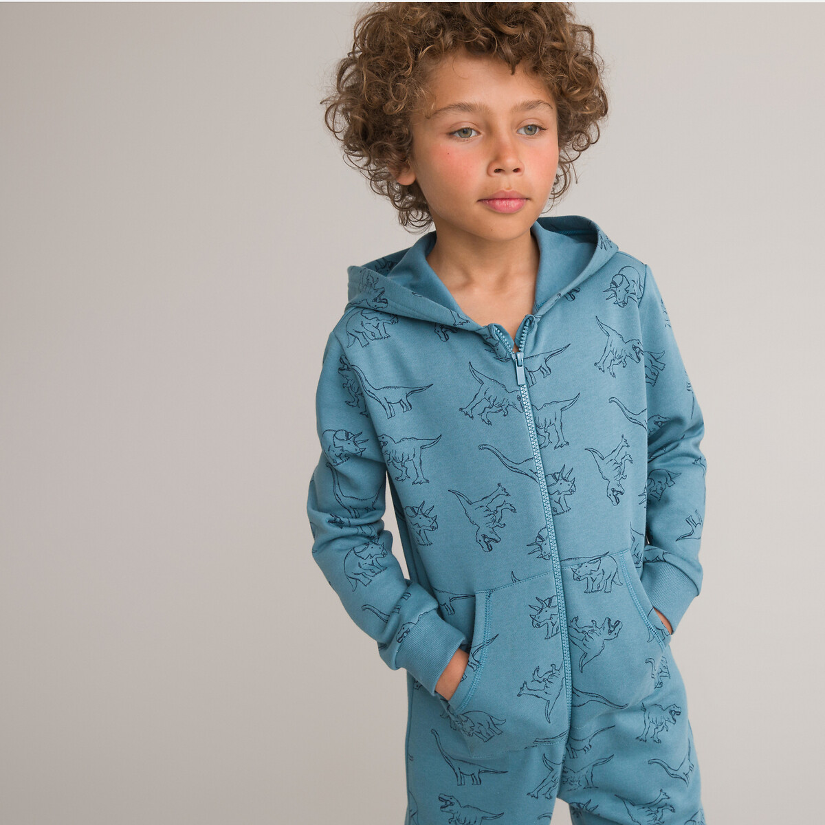 LA REDOUTE COLLECTIONS<br>Macacão curto com capuz, estampa de dinossauro