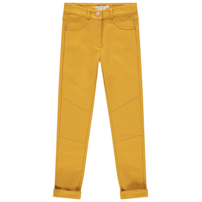 Pantalon uni en milano - Jaune