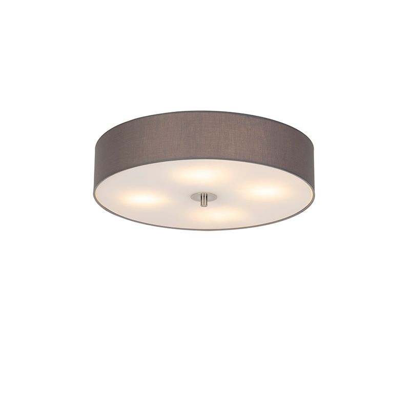 Landelijke plafondlamp grijs 50 cm - Drum