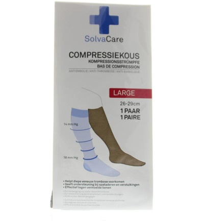 SolvaCare Compressiekous beige L 26 – 29 cm (1 paar)