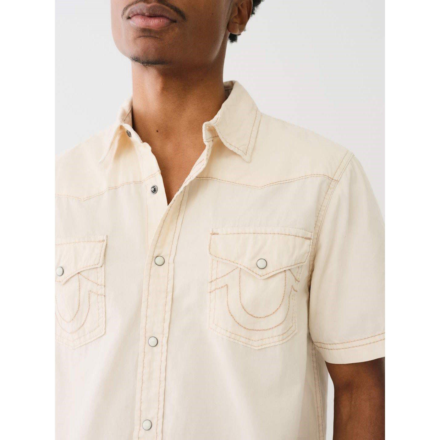 True Religion TR Short Sleeve Dyed Western Shirt Mens