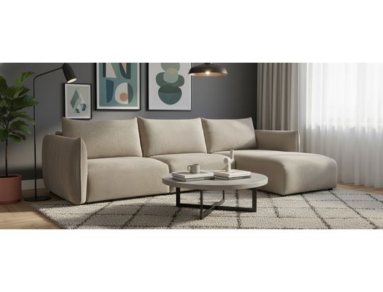 CONCEPT1 - Canapé Farido angle droite 294 x 112/173 x 84 beige