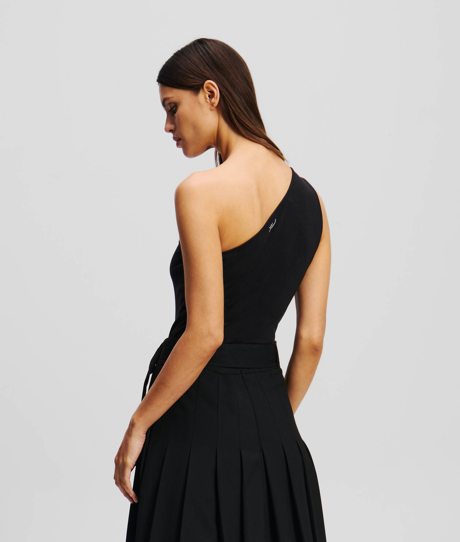 BODY FLORAL MONO-ÉPAULE - Noir