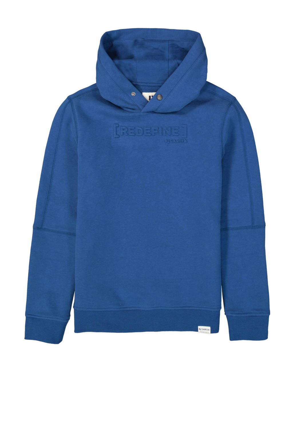Garcia hoodie met tekst kobalt blauw