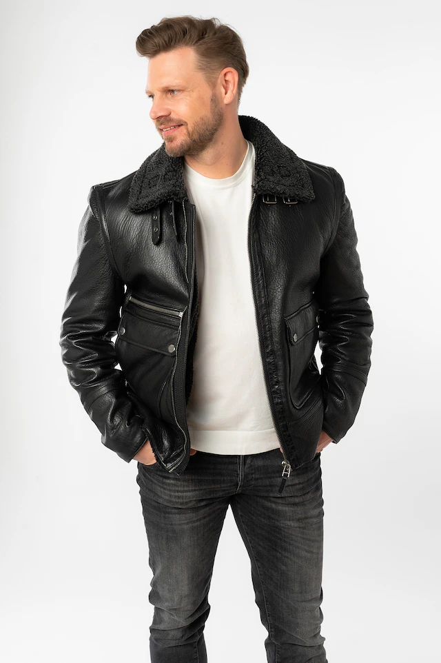 Mauritius Lederjacke »MMCeylor« mit Umlegekragen