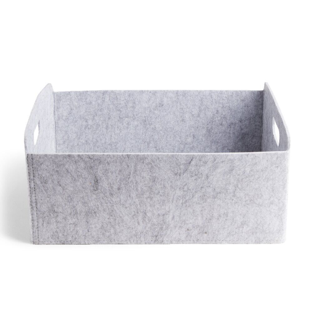 Panière coton effet feutrine 39x30,5x17cm gris