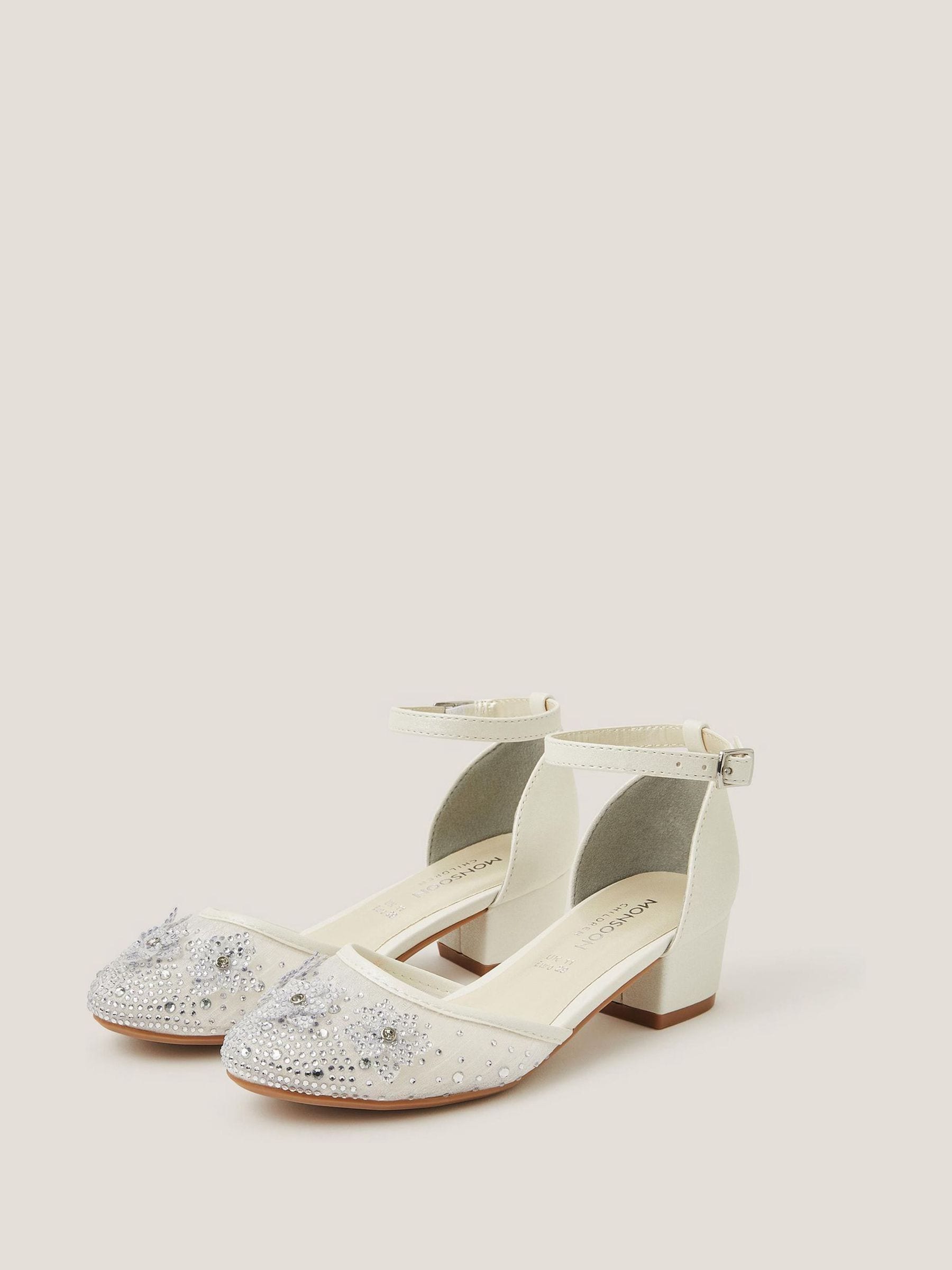 Monsoon Diamanté Floral Closed Toe Heels Shoes