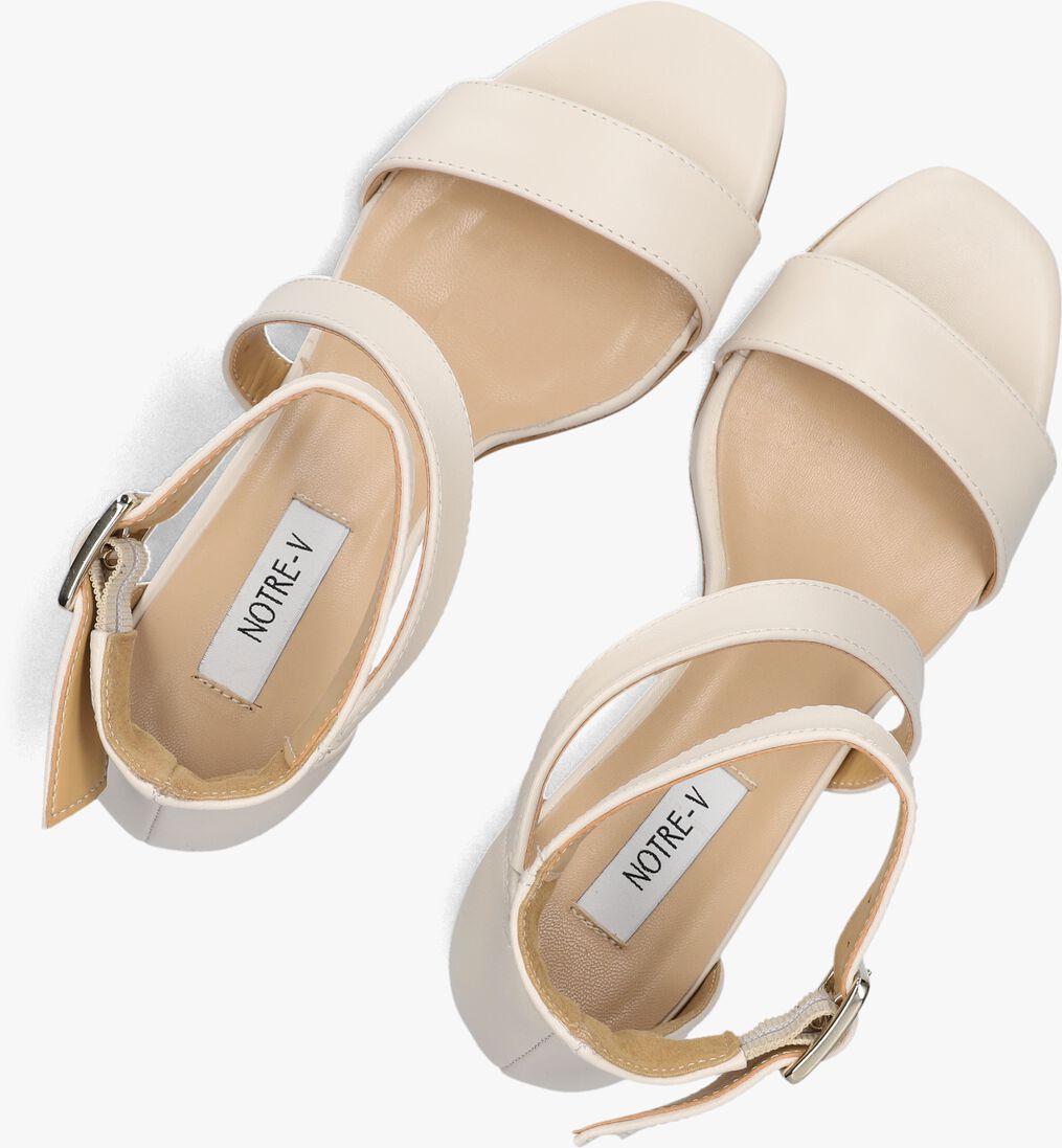 witte notre-v sandalen met hak 16036